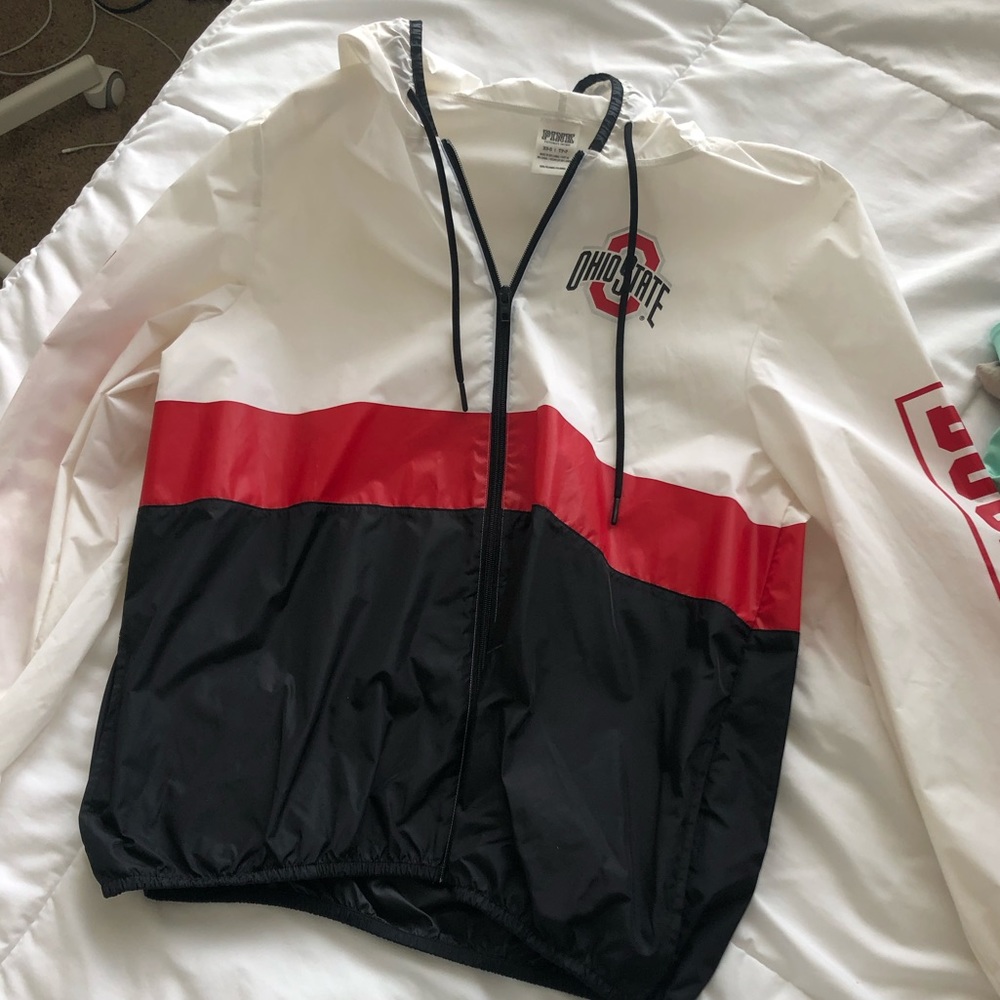 Vs pink ohio state rain jacket